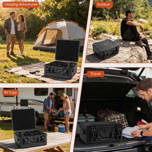 TORIBIO Hard Carrying Case with Foam, Shockproof Storage Box 13"x10.6"x5.2" - size: 13" x 10.6" x 5.2"