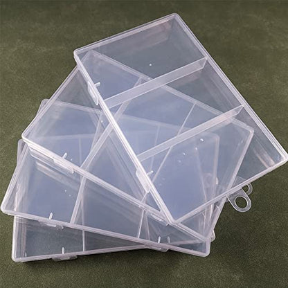 Gebildet 4 Pcs Clear Plastic Storage Case, Rectangular Box Containers with Lid for Jewellery, Pills, Herbs, Tiny Bead, Craft Items - size: 18×11.5×2cm