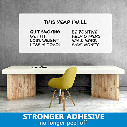 Dry Erase Whiteboard Paper, Large White Board Stickers for Wall, 8x4ft Dry Erase Paper Roll with Adhesive Backing, Perfect Replacement for White Board, No Ghost After 60 Days, 6 Much Better Markers - size: 96"W x 48"H