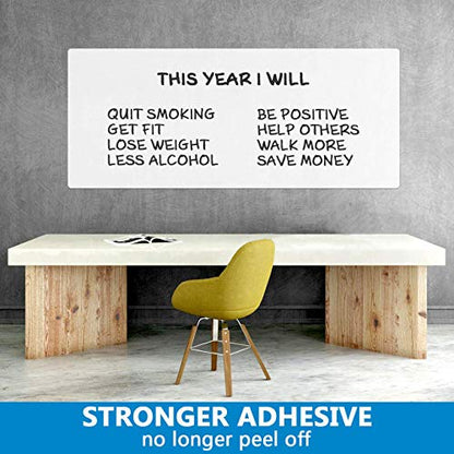 Dry Erase Whiteboard Paper, Large White Board Stickers for Wall, 8x4ft Dry Erase Paper Roll with Adhesive Backing, Perfect Replacement for White Board, No Ghost After 60 Days, 6 Much Better Markers - size: 96"W x 48"H
