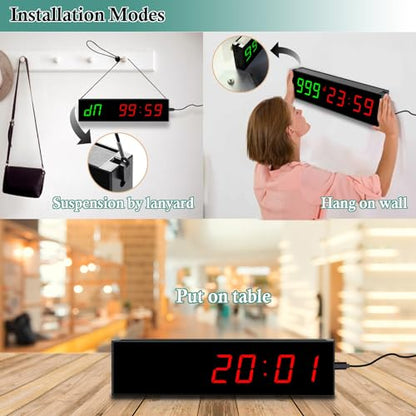 Digital Days Countdown Timer Clock,Retirement Countdown Calendar up to 999 Days,Count Timing Up Stopwatch,LED Wall Clock with Remote control for Wedding Birthday Event Sports Vacation Examination