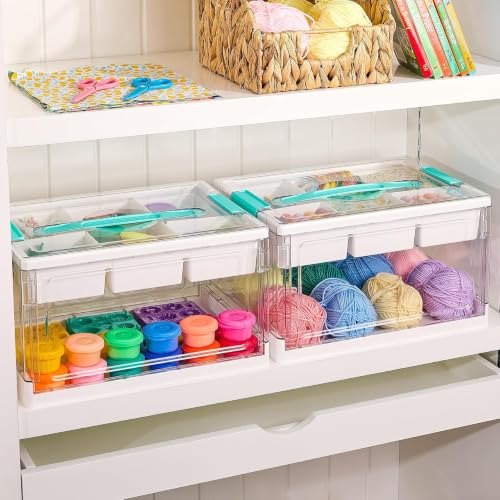 Vtopmart 24 QT Clear Storage Box with Tray & Dividers, 1 Pack–Basic