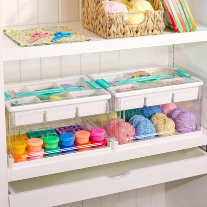 Vtopmart 24 QT Clear Storage Box with Tray & Dividers, 1 Pack–Basic