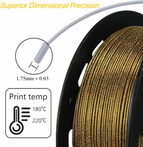 Galaxy PLA Filament 1.75mm, NEW Multi Color Glitter, 4 Pack