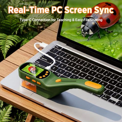 Kids Bug Catcher Microscope STEM Exploration Toy for Ages 3+ - color: Green