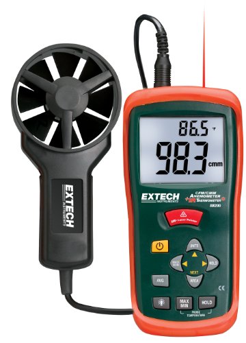 Extech AN200 CFM/CMM Mini Thermo-Anemometer with Built-in Infrared Thermometer - style: Standard