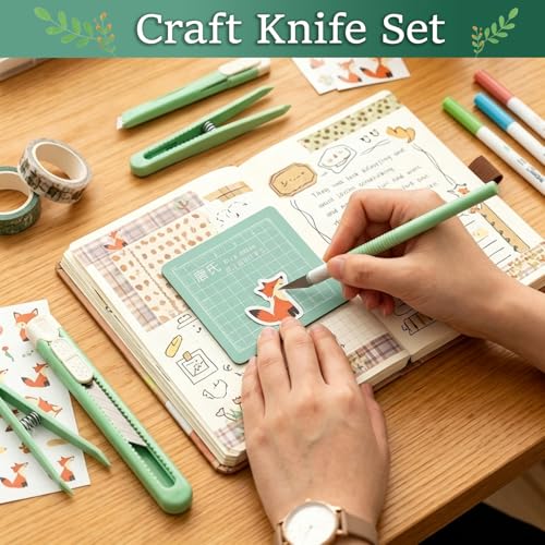 Scrapbooking Tools, Scrapbooking Supplies with Precision Knife, Cutting Mat, Sticker Tweezers and Cutter, Craft Tools Vinyl Weeding Tool Kit for Card Making Paper Craft DIY Art Projects