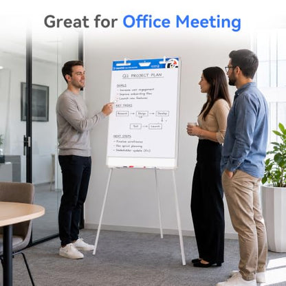 Maxtek Easel Whiteboard 36 x 24 in, Stand Tripod with Height Adjustable - style: 36x24 White