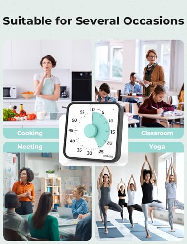 LIORQUE 7.5-Inch Large Visual Timer, 60-Minute Classroom Timer Magnetic - color: Green