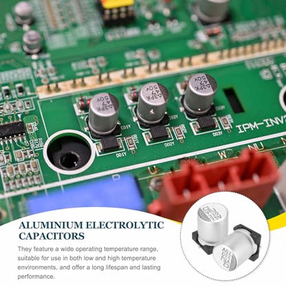 MECCANIXITY 470uF 6.3V Aluminum Electrolytic Capacitors, 6.3x7.7mm, 20pcs - size: 6.3x7.7mm, style: 470uF 6.3V