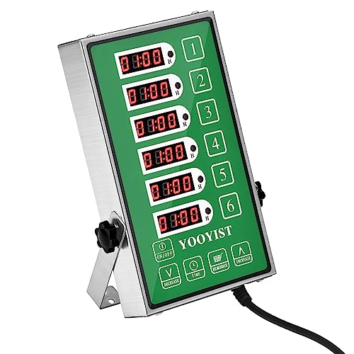 6-Channel Commercial Kitchen Timer Loud Alarm Digital Cook Timer - color: Green