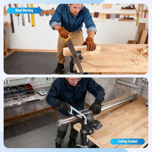 Small Bench Vise 3.2" Clamp-On, 360° Swivel Hobby Table Vise
