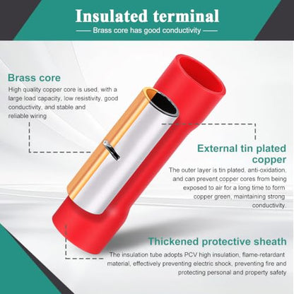1740pcs Heat Shrink Wire Connector Kit with Crimping Tool for AWG 22-10 - size: 1740pcs