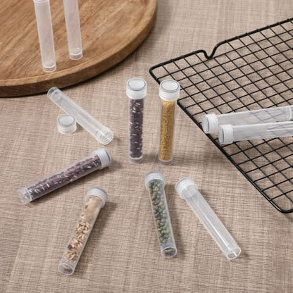 100PCS 10ml Plastic Small Vials with Screw Caps Vial Seal Cap Container Sample Tubes Cryotubes for School Educational