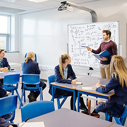 Mobile Whiteboard on Wheels, 48"x36" Double-Sided Magnetic Dry Erase Board - Flipchart Easel for Office, Classroom & Home, Rolling Stand with Easy Flip Feature - size: 48"W x 36"H
