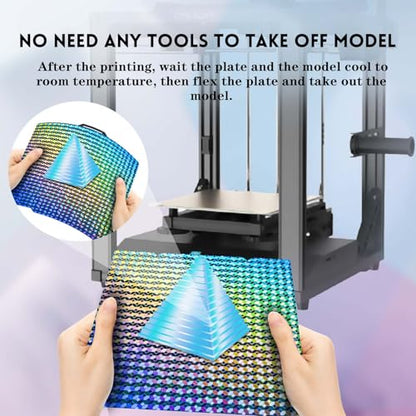 IdeaFormer-3D Pea Build Plate for Creality K1/K1C/K1 SE/Ender 3 S1/Pro/Ender 5 S1/Ender 3 V3 KE/Ender 3 V3 SE, Rainbow Mosaic Ball+Diamond Ball Spring Steel Bed Plate for K1/K1C /Ender 3 V3 235x235mm - color: Mosaic Ball+Diamond Ball PEA