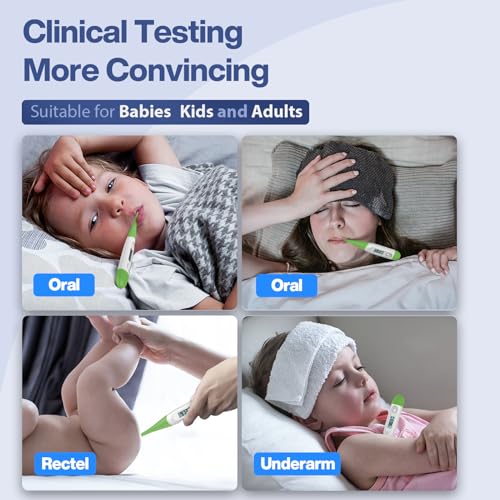 Boncare 10 Seconds Oral Thermometer for Adults and Kids, Green - color: Green