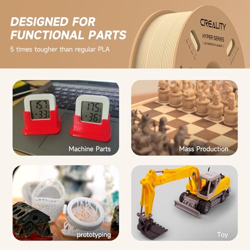 Official CREALITY Hyper PLA Filament 1.75mm, High Speed PLA 30-600mm/s Rapid 3D Printer Filament, Dimensional Accuracy +/-0.02mm, Stronger Toughness, Fit Most FDM 3D Printers，1KG(2.2lbs) Spool Skin - color: Skin