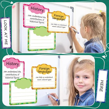 Watersay 12 Pcs Back to School Classroom Objectives Magnetic Sentence Strips Whiteboard Accessories Classroom Objectives Board Magnetic Label for Dry Erase Board Learning Target Magnet for Teacher