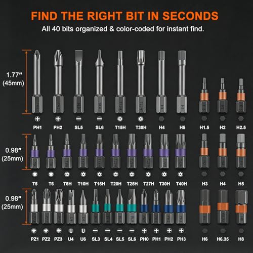 42 in 1 Magnetic Screwdriver Set, Ratcheting Screwdriver with S2 Steel Bits - color: Gray