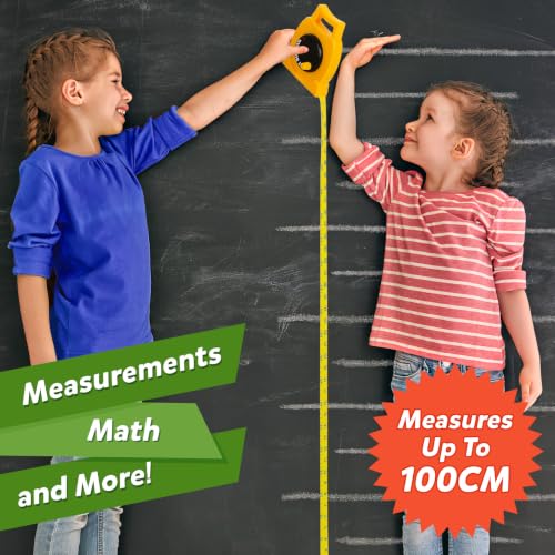 Measuring Tape Retractable Tape Measure, Wind Up Tape Measure, Easy Wind- Up - Easy to Read Body Measuring Tape Soft PVC with Inch & CM Scale, Educational Pretend Play Tool for Boys Girls Age 3+