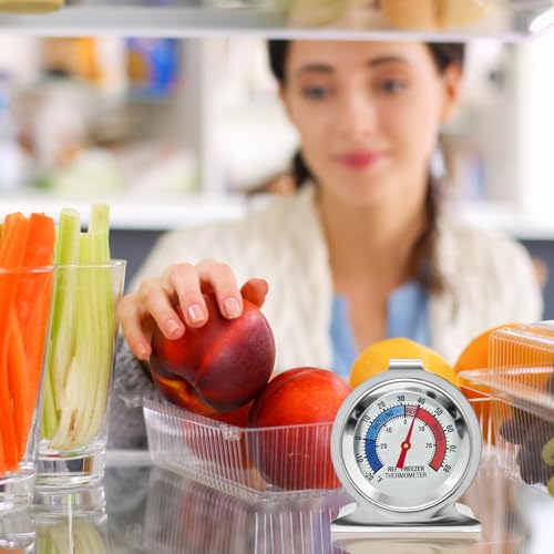 8 Pack Refrigerator Freezer Thermometer Large Dial Fridge Thermometer with Dual-Scale -30~30°C/-20~80°F for Freezer Refrigerator Cooler