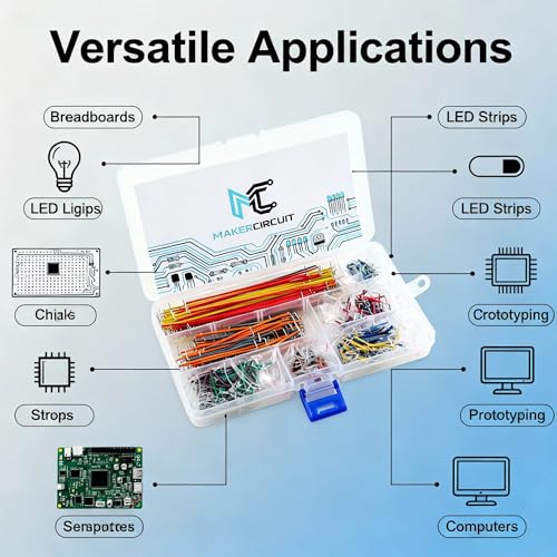 560Pcs Jumper Wire Kit, 14 Lengths 2-125mm Solderless Breadboard Jumper Wires, Assorted Flexible Breadboard Connecting Line for Arduino Projects