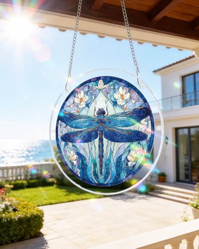 KaayeeWood Acrylic Suncatcher Puzzle, Moonlit Dragonfly-8.2 in - color: Moonlit Dragonfly, size: 8.2 in