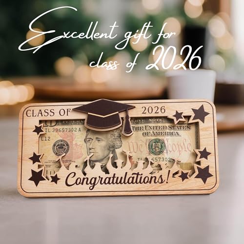 1pc Graduation Money Holder 2026, Wooden Cash Gift Holder for Class of 2026, Graduation Gift for Her, Him, Graduation Money Card Envelope Box for High School, College, University Senior Graduates - color: Graduation Cheer