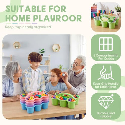 5 Pack Classroom Caddy with Handle Pastel Classroom Table Caddy