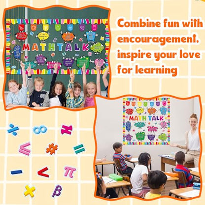 Honoson 54 Pcs Math Bulletin Board Set, Math Talk Bulletin Boards, Colorful - style: Colorful