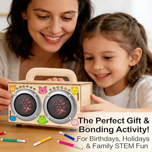 STEM Science Projects for Kids, Build Your Own DIY Bluetooth Speaker Kit - color: Gray