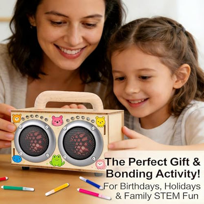 STEM Science Projects for Kids, Build Your Own DIY Bluetooth Speaker Kit - color: Gray