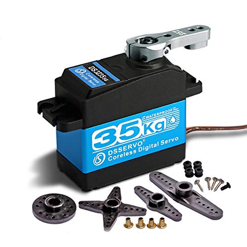 ZOSKAY 35kg high Torque Coreless Motor servo Metal Gear Digital and Stainless Steel Gear servo arduino servo for Robotic DIY,RC car (Blue/35KG 180 Degree) - color: Blue/35kg 180 Degree