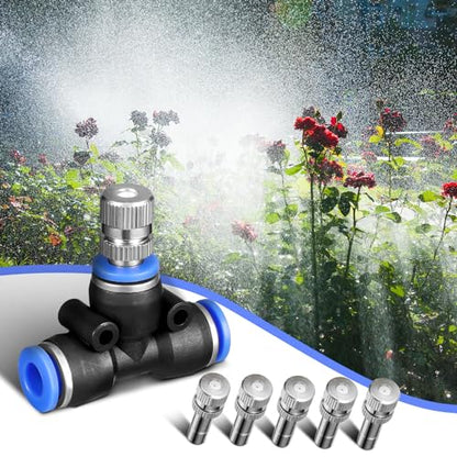 Gisafai 20 Pcs Brass Misting Nozzles Replacement Kit Outdoor, Two Section