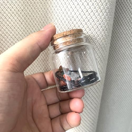 4 pcs 60ml Small Glass Bottles with Cork Stopper,Spell Jars,Decorative Bottle,Vials Jars,Cute Storage Jar,Wishing Bottle 47x50mm(1.85x1.97inch) - size: 47x50mm(1.85x1.97inch)