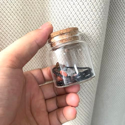 4 pcs 60ml Small Glass Bottles with Cork Stopper,Spell Jars,Decorative Bottle,Vials Jars,Cute Storage Jar,Wishing Bottle 47x50mm(1.85x1.97inch) - size: 47x50mm(1.85x1.97inch)