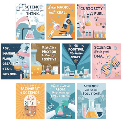 Zonon 10 Pcs Science Classroom Decor Science Bulletin Board, Energizing - style: Energizing