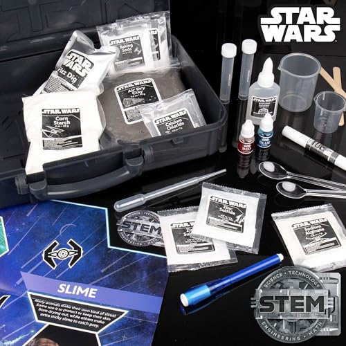STAR WARS Galactic Chemistry Lab, Science Kit for Kids with 8 Easy Experiments and Reactions, Including DIY Lightsaber, Slime & Earth Science, Toys, Chemistry Set, Gifts for 6 Year Old Boys - color: Science Kit