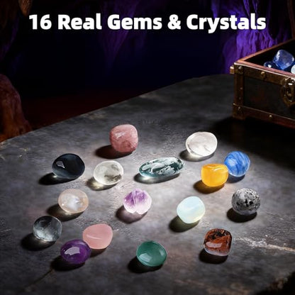 GobiDex Gemstones Dig Kit for Kids Ages 6-12, Excavate 16 Real Gemstones
