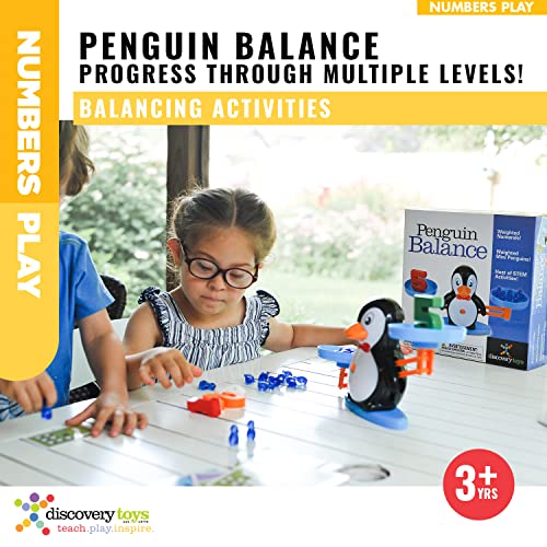 Discovery Toys Penguin Balance | Kindergarten Balance Math Game | Balance Counting Toys | Learning Stem Montessori Toys Educational w/Penguin Scale, Cards, Balancing Numbers for Kids