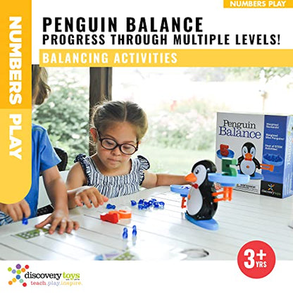 Discovery Toys Penguin Balance | Kindergarten Balance Math Game | Balance Counting Toys | Learning Stem Montessori Toys Educational w/Penguin Scale, Cards, Balancing Numbers for Kids
