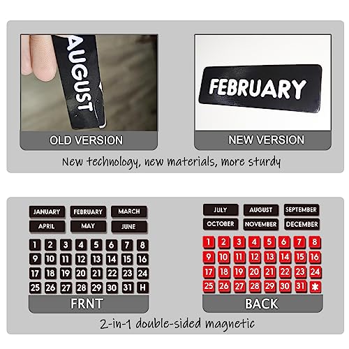 Large Double-Sided Magnetic Numbers and Months for Large Dry Erase Calendar Whiteboard, Calendar Magnets for Magnetic Whiteboard and Refrigerator Calendar(1"x1") - size: Numbers size 1.0"x1.0"