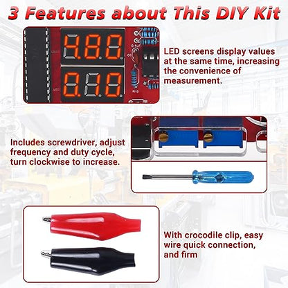 MiOYOOW Soldering Practice Kit, DIY PWM Adjustable Signal Generator Voltage Current Tester Electronics Project Kit, LED Display Multifunctional Frequency Counter Soldering Kit for Learning