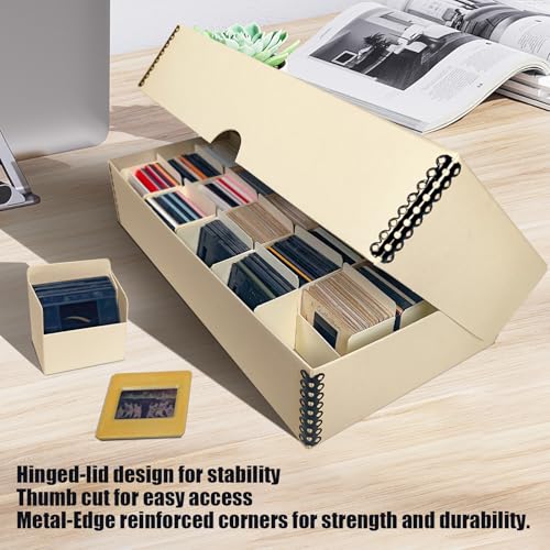 Lineco Archival Slide Storage Box, Clamshell Box, 11.68x6.37x2.25 Inch, Tan - size: Pack of 1
