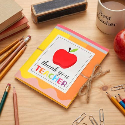 ReliThick Teacher Appreciation Gift Card Holder 5 Slots, 4.3 x 3.5 Inch Thank You Teacher Gift Card Booklet Sleeves Postcard Money Booklet Holder for Appreciation(Pencil Style) - style: Pencil Style