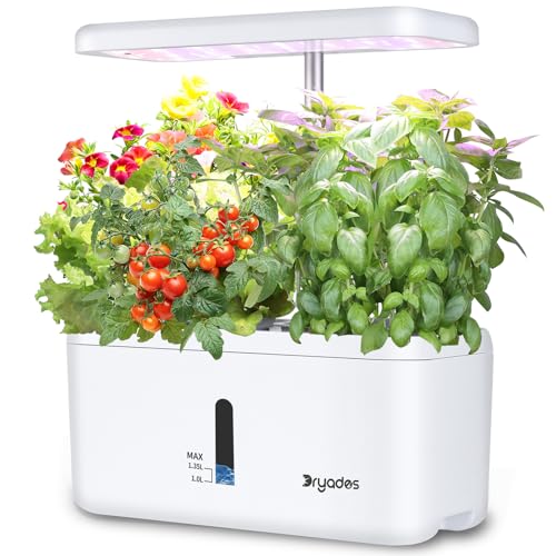 Indoor Garden System 19 Watt LED Growing Light Upgrade 2 Self-Watering Soil-Cultivated Growing Pots Gardening Gifts for Mom Plant Pot for Vegetables Herbs Tomato(No Seeds&Soil) - color: White-a