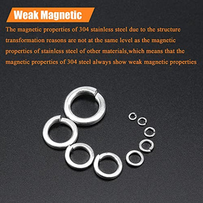 HELIFOUNER 50 Pieces M12 Stainless Steel Split Lock Washers, 304 Stainless Steel Spring Lock Washers for Screws Bolts, Silver - color: Silver, size: M12 (50 PCS)