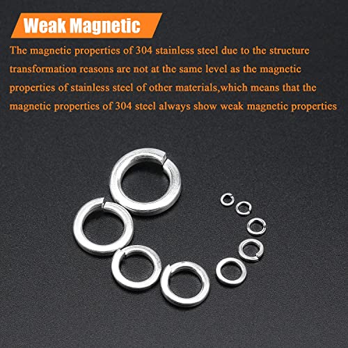 HELIFOUNER 300 Pieces M3 Stainless Steel Split Lock Washers, 304 Stainless Steel Spring Lock Washers for Screws Bolts, Silver - color: Silver, size: M3 (300 PCS)