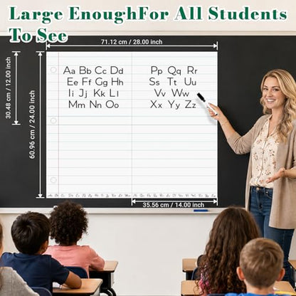 Giant Magnetic Notebook Paper, 24 x 28 in Dry Erase Magnetic Lined Paper - size: Notebook Paper - 24 x 28 in